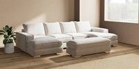 Large - U Shaped Double Chaise with Footstool