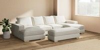 Large - U Shaped Double Chaise with Footstool