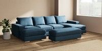 Large - U Shaped Double Chaise with Footstool