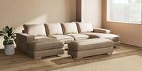 Large - U Shaped Double Chaise with Footstool