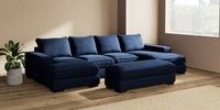 Large - U Shaped Double Chaise with Footstool