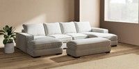 Large - U Shaped Double Chaise with Footstool