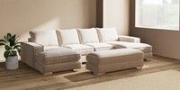 Large - U Shaped Double Chaise with Footstool