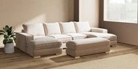 Large - U Shaped Double Chaise with Footstool