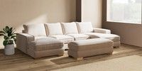 Large - U Shaped Double Chaise with Footstool