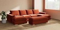 Large - U Shaped Double Chaise with Footstool