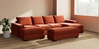 Large - U Shaped Double Chaise with Footstool
