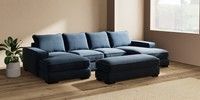Large - U Shaped Double Chaise with Footstool