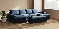 Large - U Shaped Double Chaise with Footstool