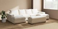 Large - U Shaped Double Chaise with Footstool