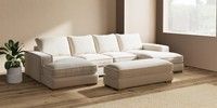 Large - U Shaped Double Chaise with Footstool