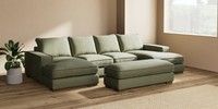 Large - U Shaped Double Chaise with Footstool