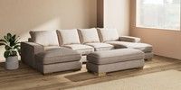 Large - U Shaped Double Chaise with Footstool