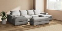 Large - U Shaped Double Chaise with Footstool