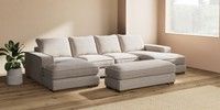 Large - U Shaped Double Chaise with Footstool