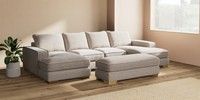 Large - U Shaped Double Chaise with Footstool