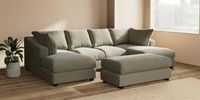 Large - U Shaped Double Chaise with Footstool