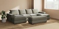 Large - U Shaped Double Chaise with Footstool