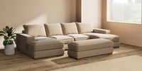 Large - U Shaped Double Chaise with Footstool