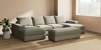 Large - U Shaped Double Chaise with Footstool
