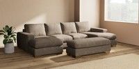 Large - U Shaped Double Chaise with Footstool