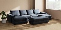 Large - U Shaped Double Chaise with Footstool