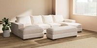 Large - U Shaped Double Chaise with Footstool