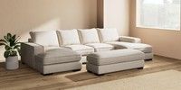 Large - U Shaped Double Chaise with Footstool