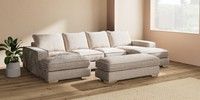 Large - U Shaped Double Chaise with Footstool