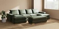 Large - U Shaped Double Chaise with Footstool