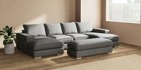 Large - U Shaped Double Chaise with Footstool