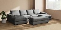 Large - U Shaped Double Chaise with Footstool