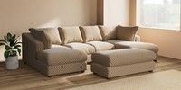 Large - U Shaped Double Chaise with Footstool