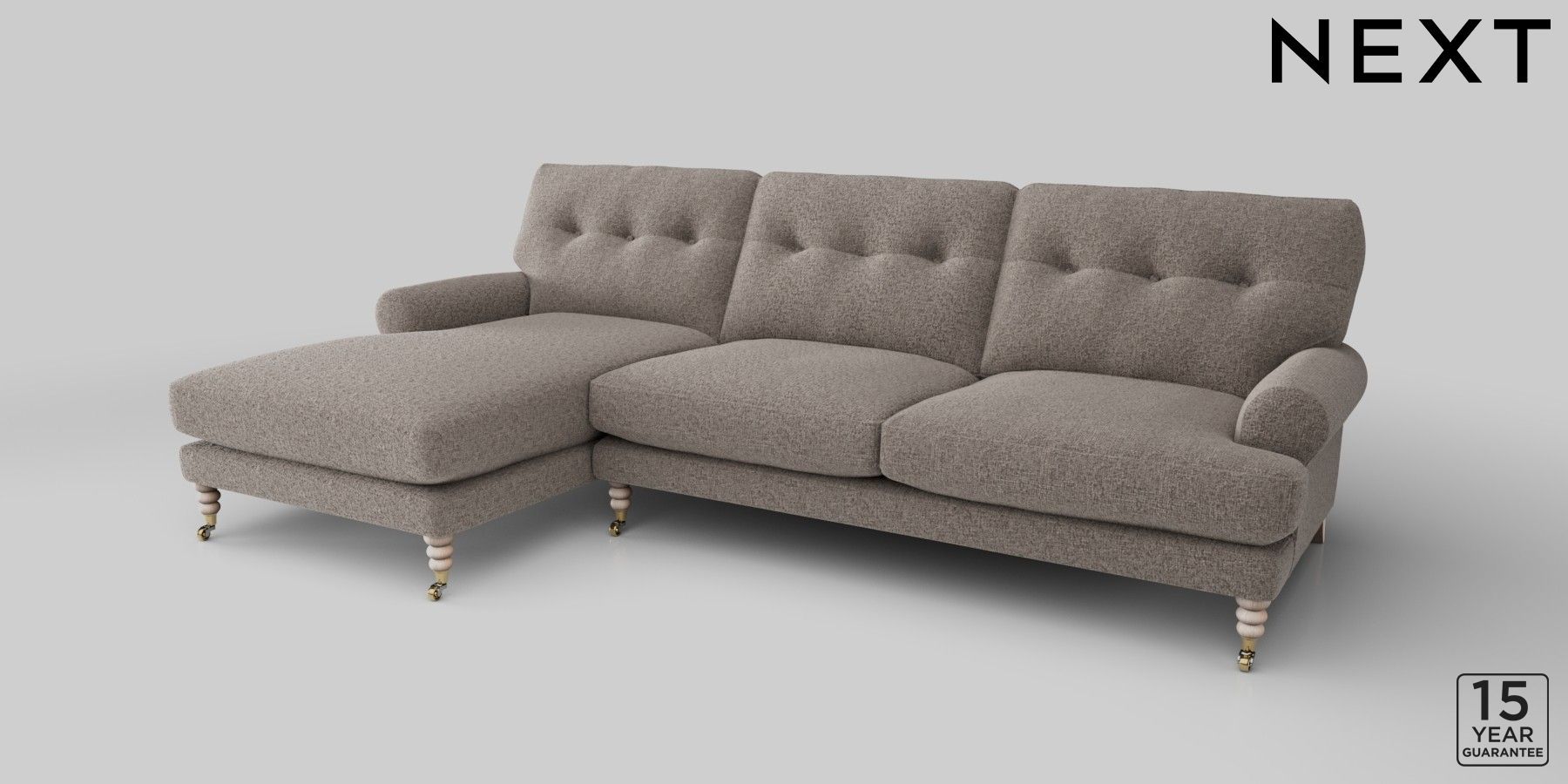 Buy Erin Buttoned Back Deep Firmer Sit Medium Sofa Chaise Left Hand