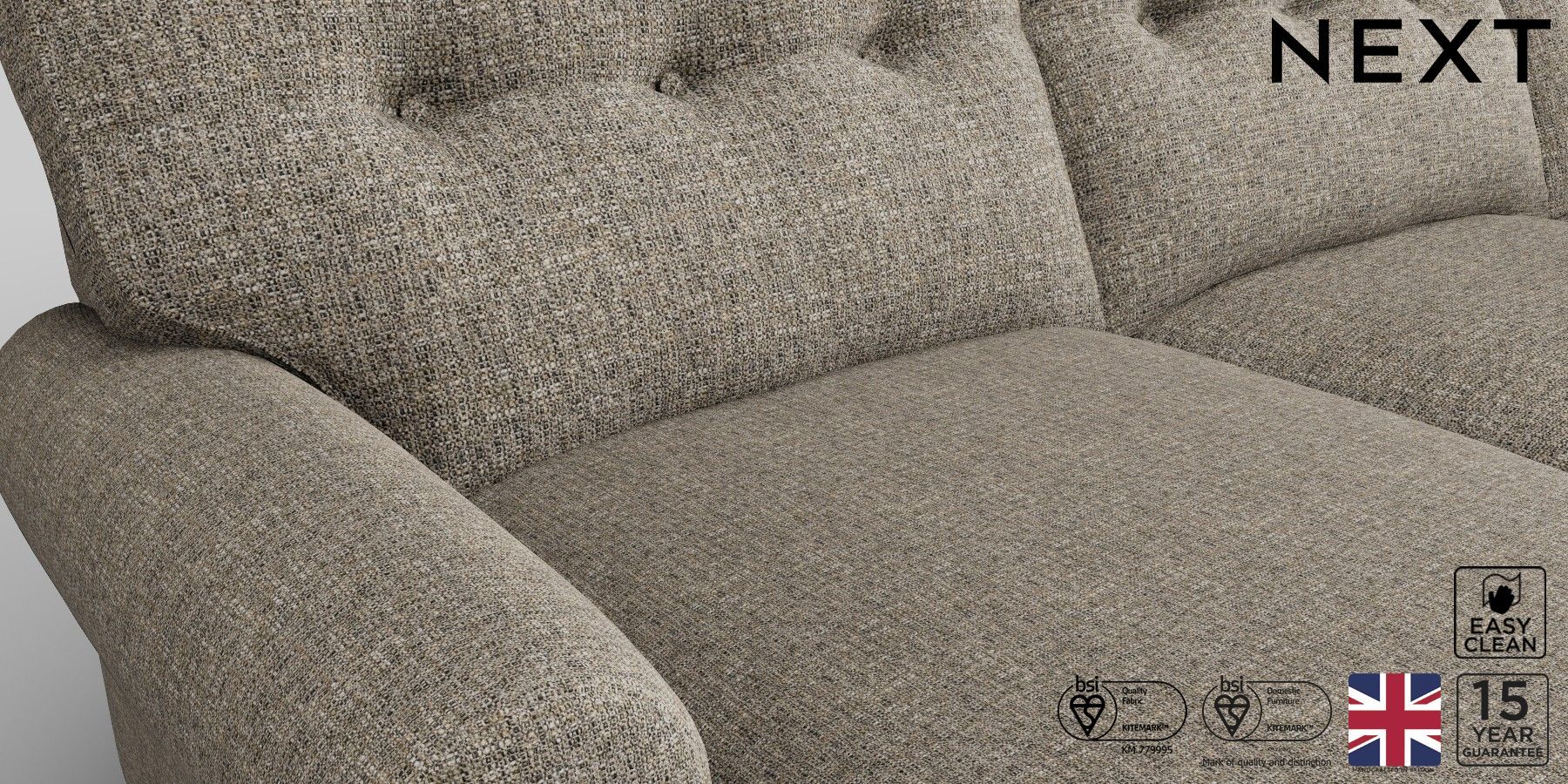 Buy Erin Buttoned Back Deep Firmer Sit Medium Sofa Chaise Left Hand