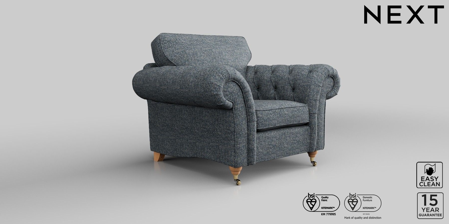 Buy Gosford Highback II Firmer Sit Chair Chunky Boucle Easy Clean Dark