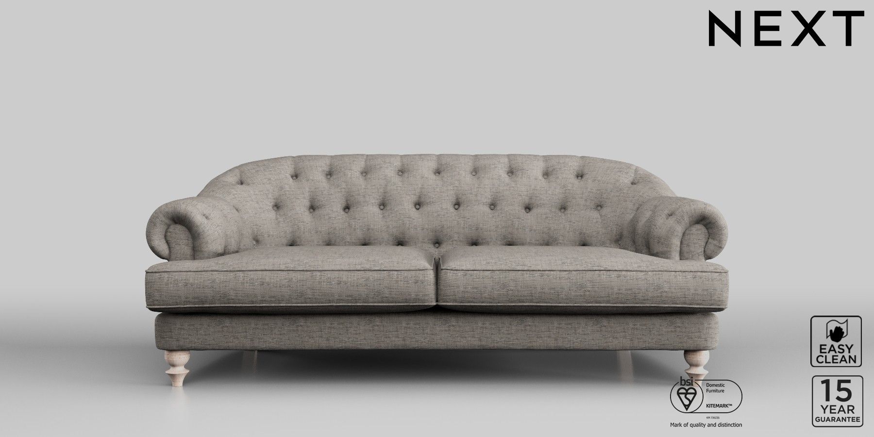 Buy Charlbury II Firmer Sit Large Sofa Boucle Weave Easy Clean Light