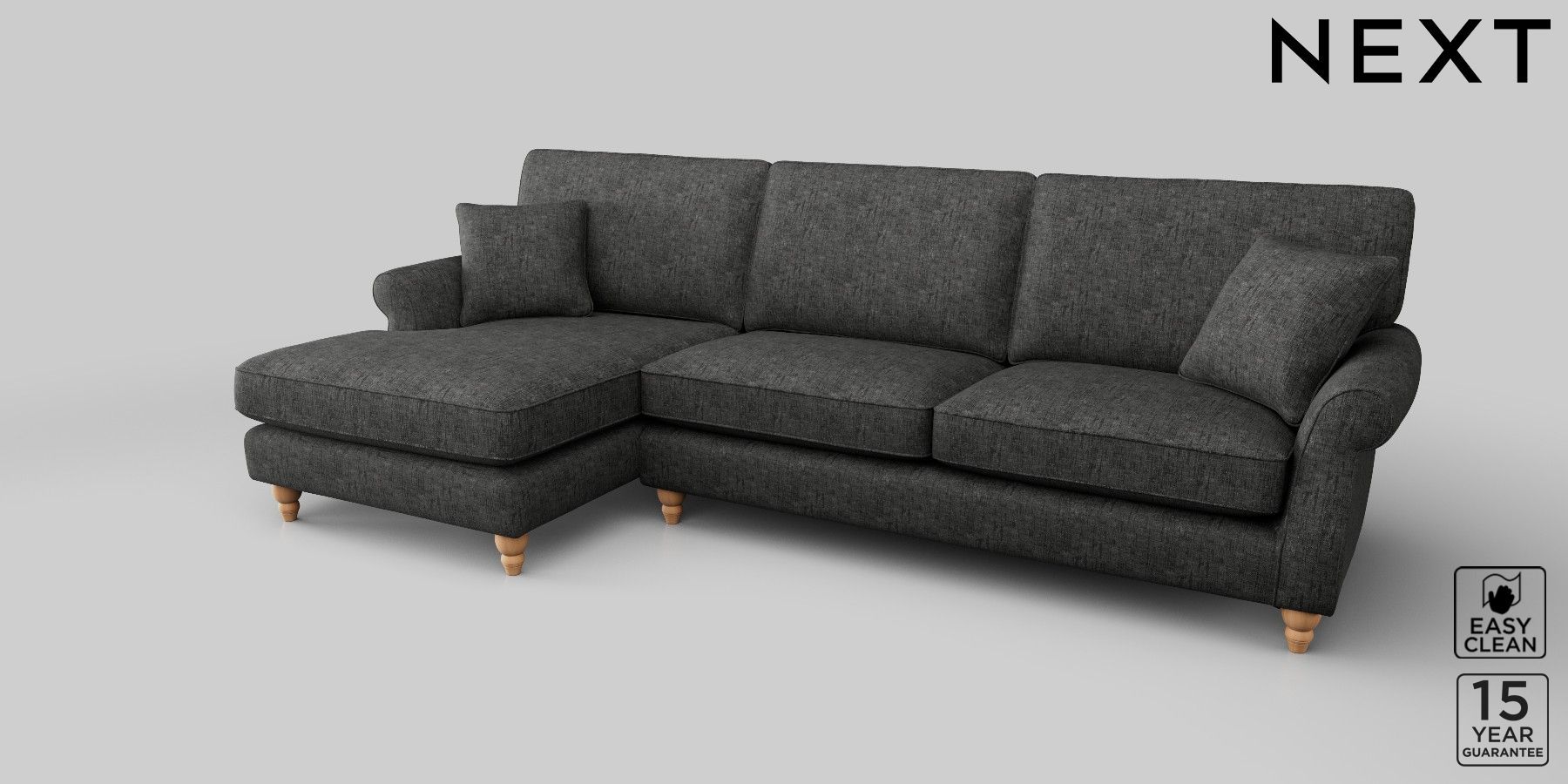 Buy Ashford Firmer Sit Large Sofa Chaise Left Hand Boucle Weave Easy