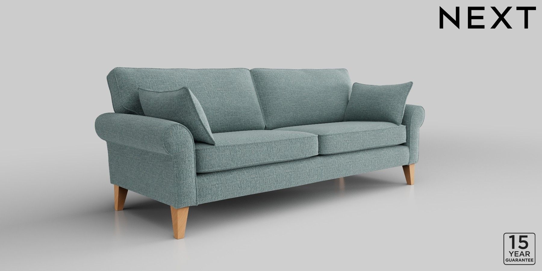 Buy Mallory Firmer Sit Extra Large Sofa Chunky Chenille Light Teal High