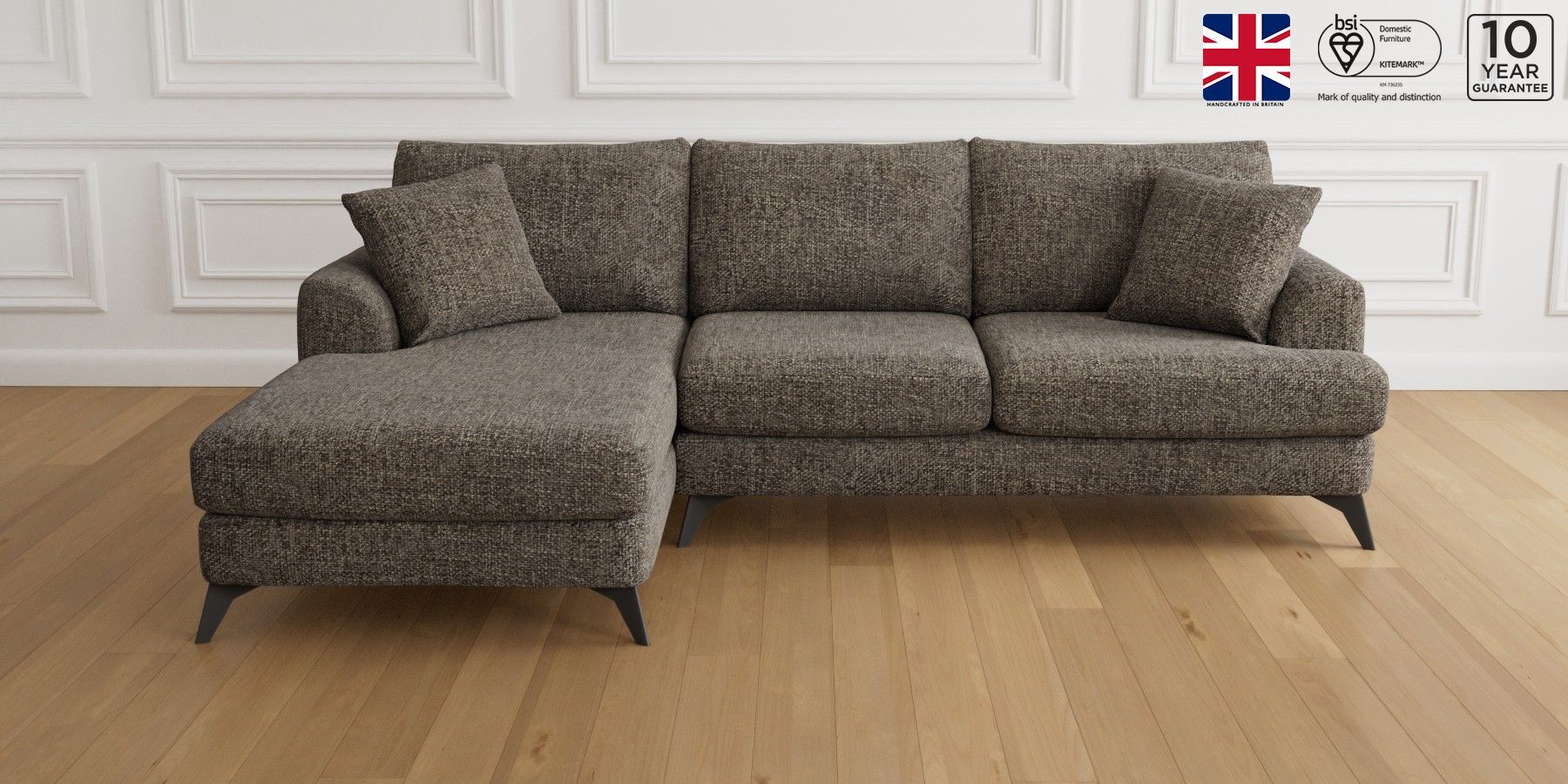 Buy Parker Firmer Sit Medium Sofa Chaise Left Hand Chunky Chenille