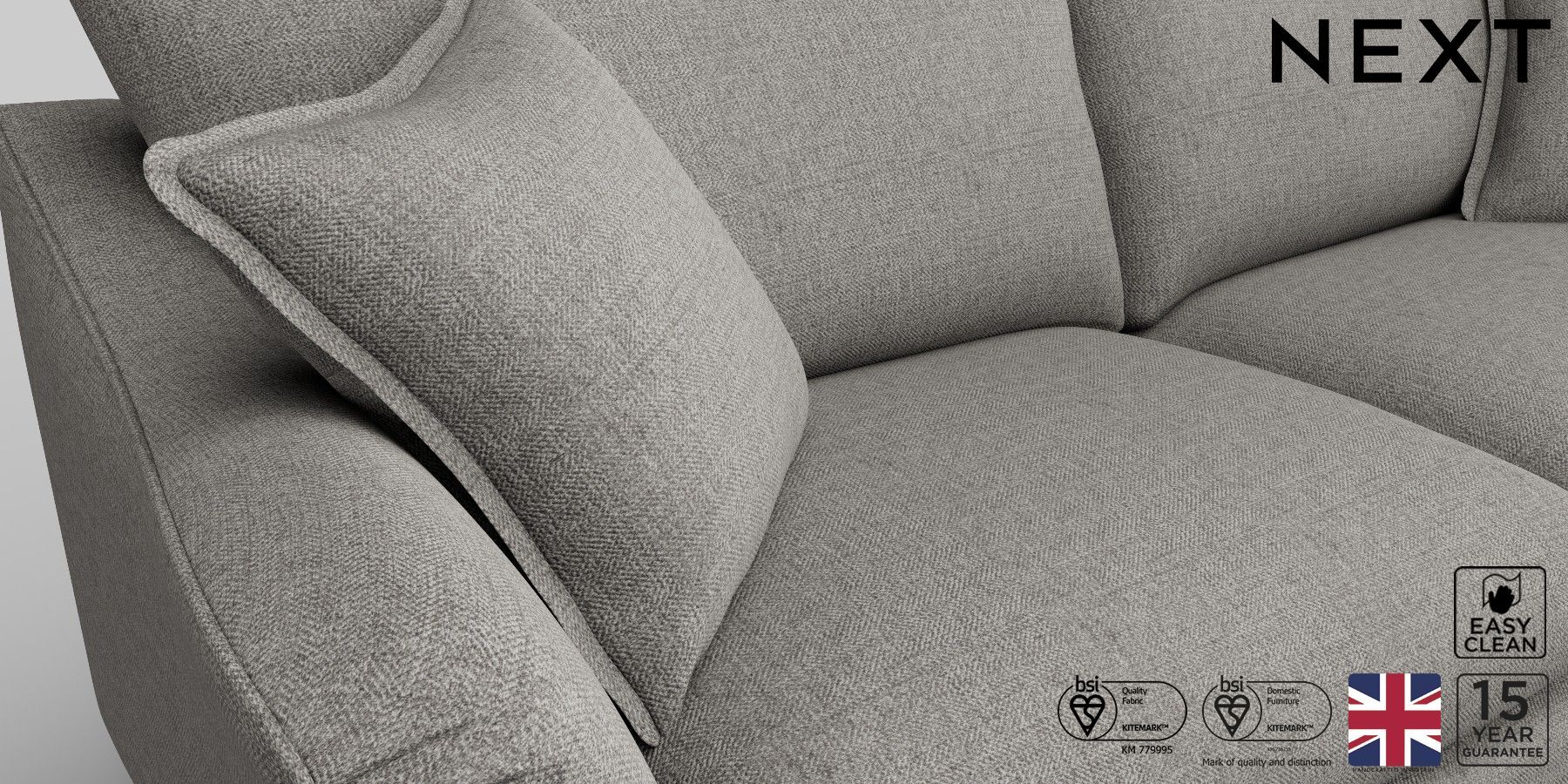 Buy Foxton Relaxed Sit Extra Large Sofa Woven Chenille Easy Clean Light