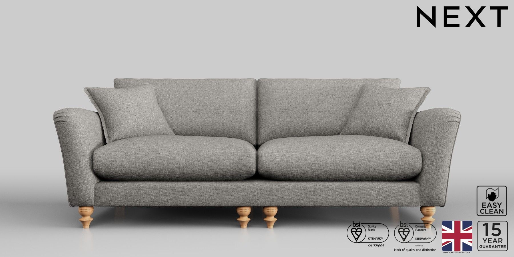 Buy Foxton Relaxed Sit Extra Large Sofa Woven Chenille Easy Clean Light