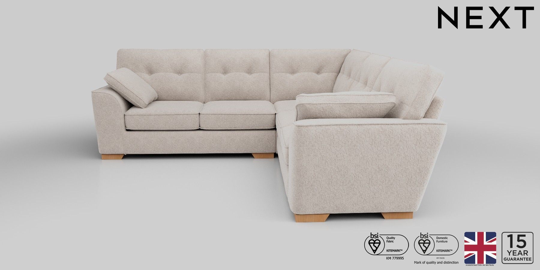 Buy Stamford Buttoned Back Firmer Sit Medium Corner Sofa Universal