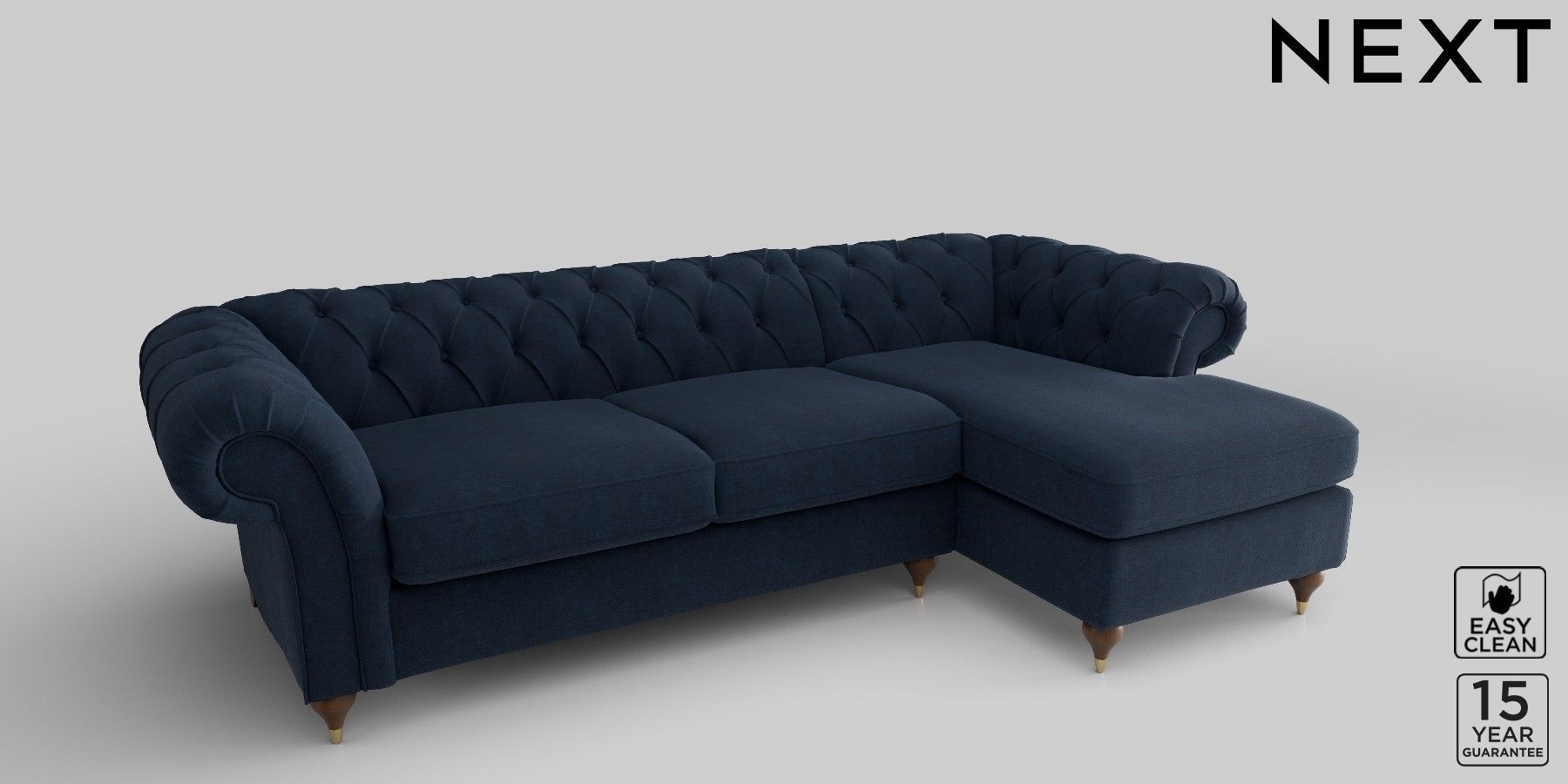 Buy Gosford II Firmer Sit Medium Sofa Chaise Right Hand Fine Chenille