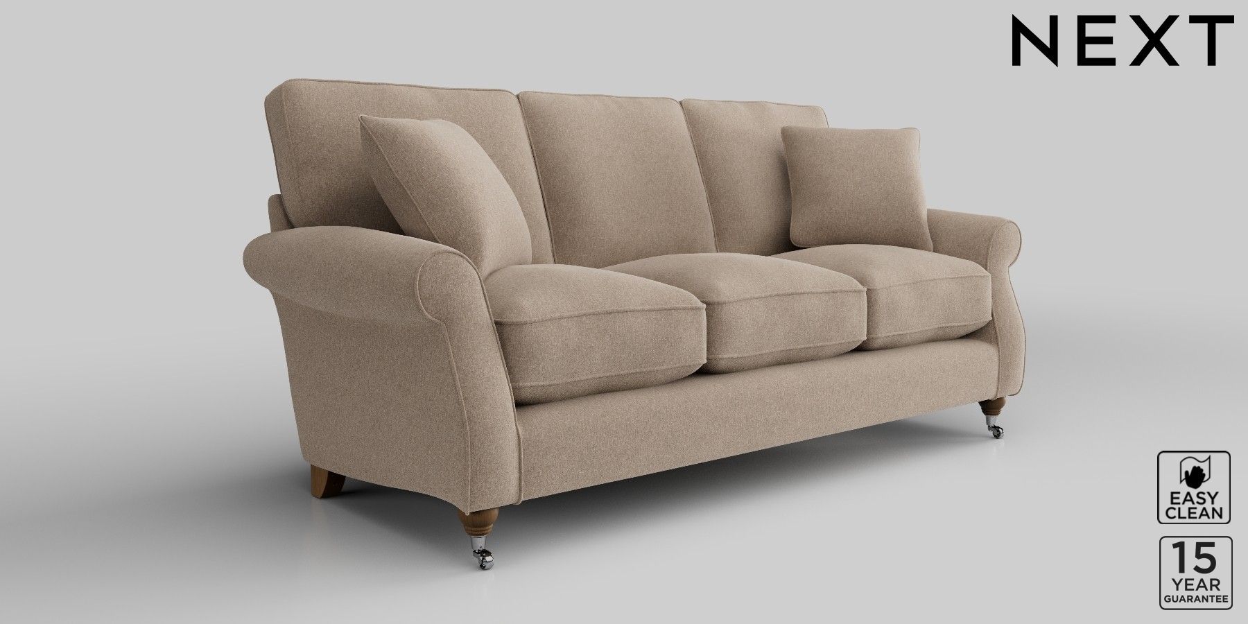 Buy Ashford Relaxed Sit Large 3 Seater Sofa Tweedy Blend Easy Clean