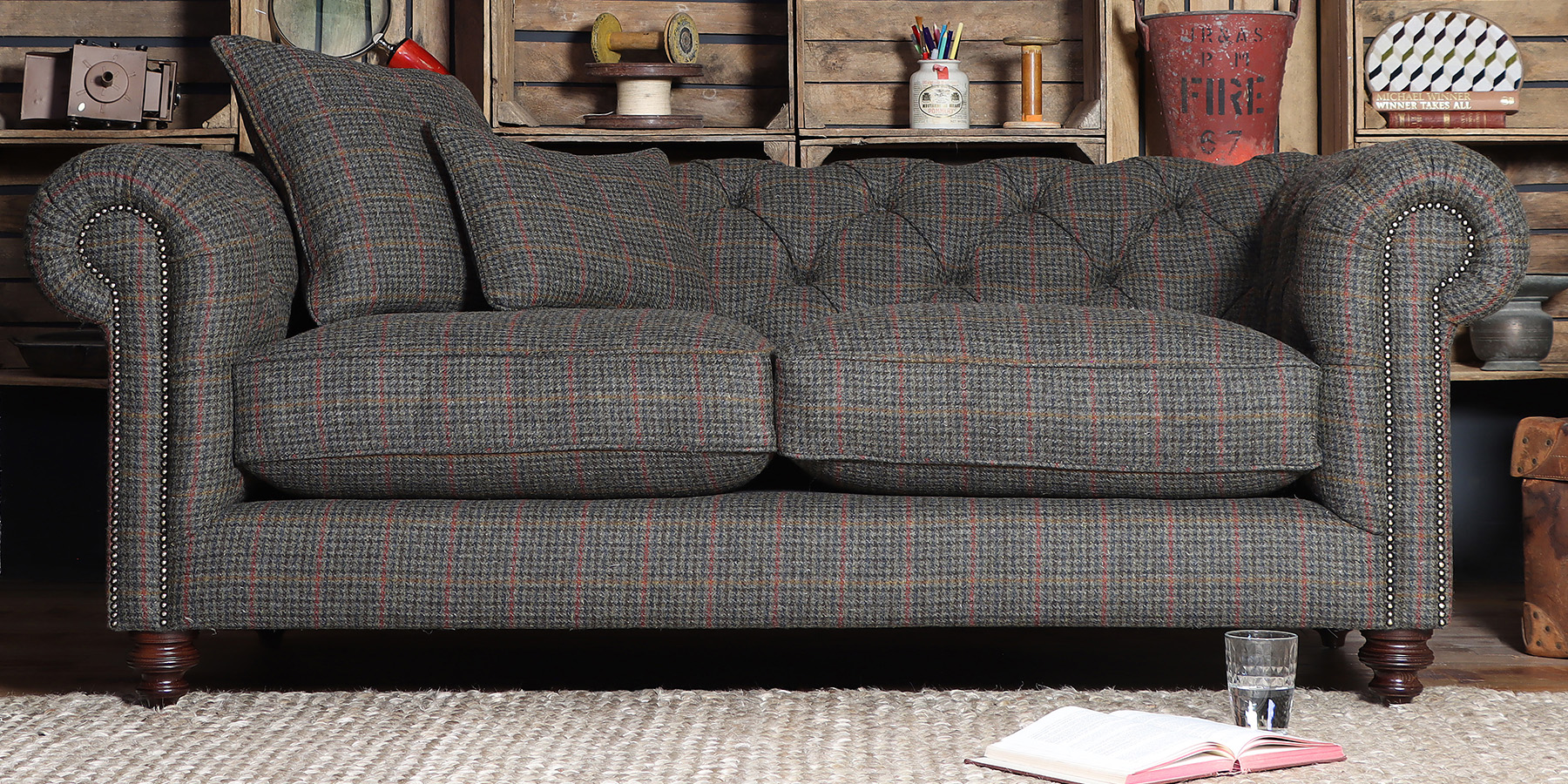 Buy Langdale by Harris Tweed Occasional Chair Ebony Hound Black Dark