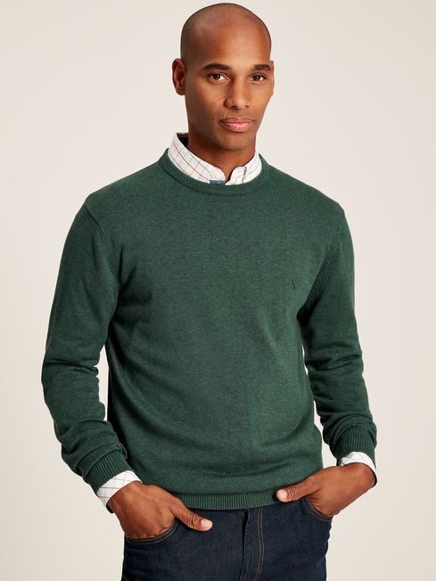 Buy Jarvis Green Cotton Crew Neck Jumper from the Joules online shop