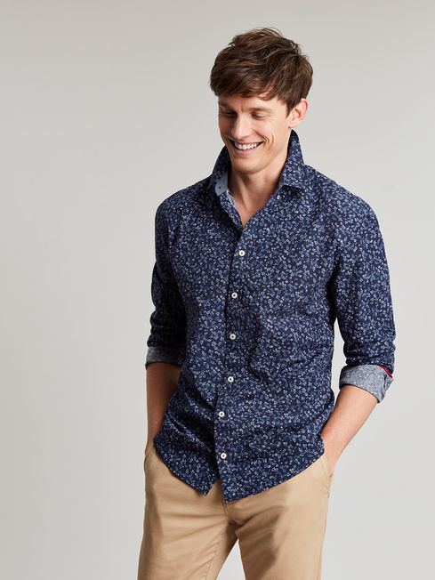 Buy Blue Long Sleeve Classic Fit Printed Shirt from the Joules online shop
