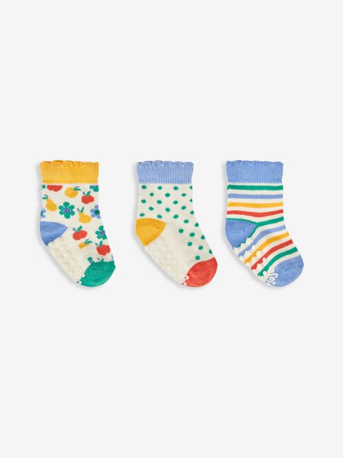 Buy Cream Girls' 3-Pack Fruit Socks from the JoJo Maman Bébé UK online shop