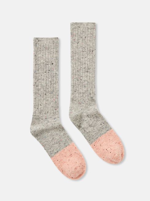Buy Pink/Grey Wool Blend Ankle Socks from the Joules online shop